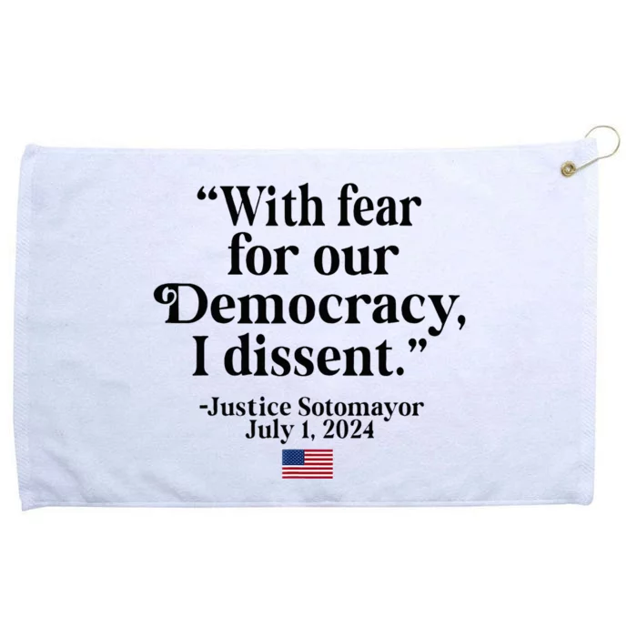 Scotus I Dissent Fear For Our Democracy Grommeted Golf Towel