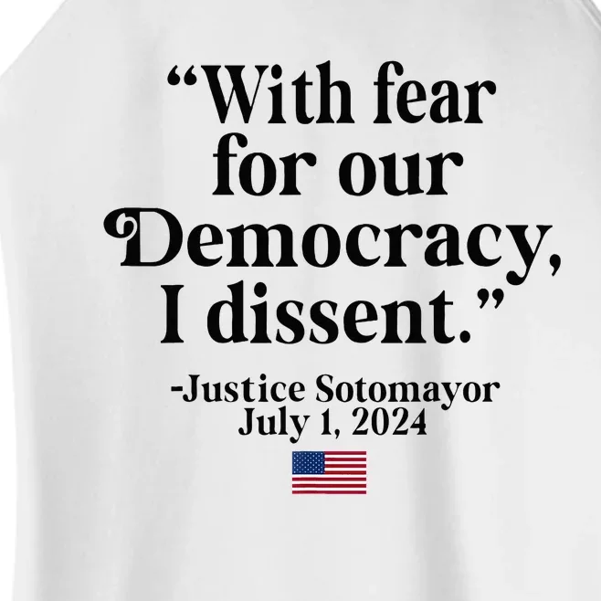 Scotus I Dissent Fear For Our Democracy Women’s Perfect Tri Rocker Tank