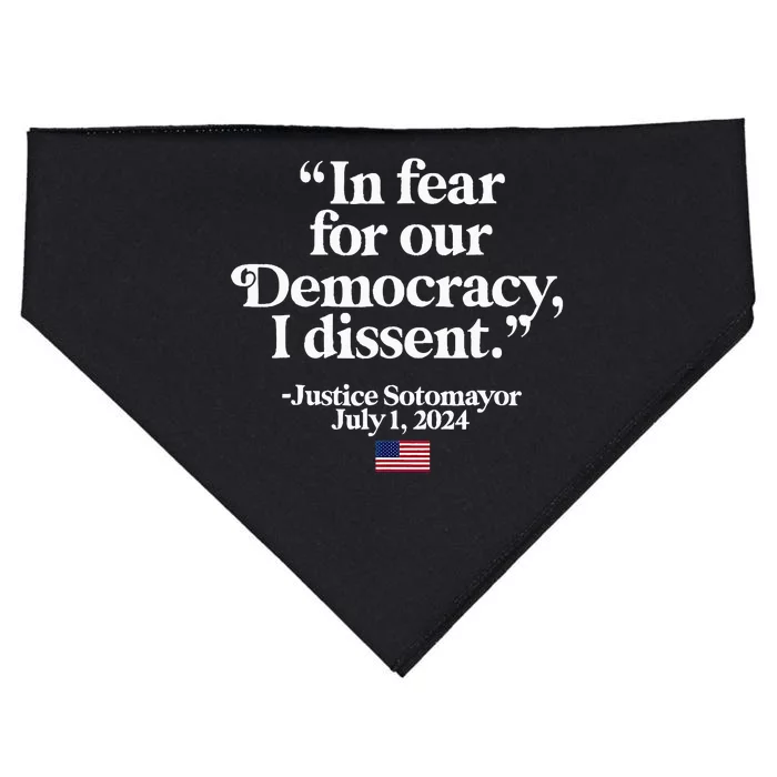 Scotus I Dissent Fear For Our Democracy Justice Sotomayor USA-Made Doggie Bandana