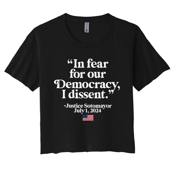 Scotus I Dissent Fear For Our Democracy Justice Sotomayor Women's Crop Top Tee