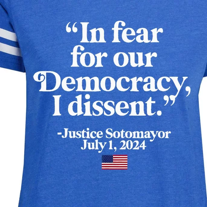 Scotus I Dissent Fear For Our Democracy Justice Sotomayor Enza Ladies Jersey Football T-Shirt