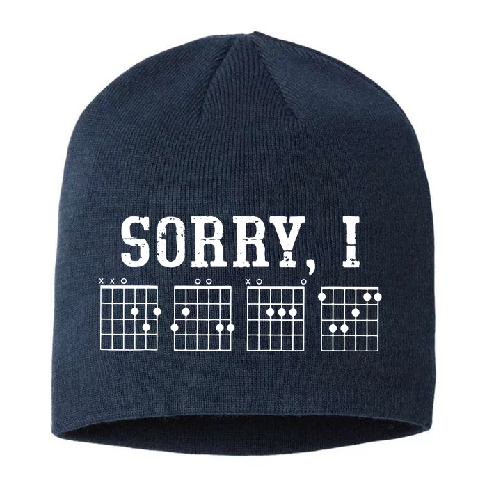 Sorry I DGAF Funny Message Guitar Chords Guitarist Gift 8 1/2in Sustainable Knit Beanie