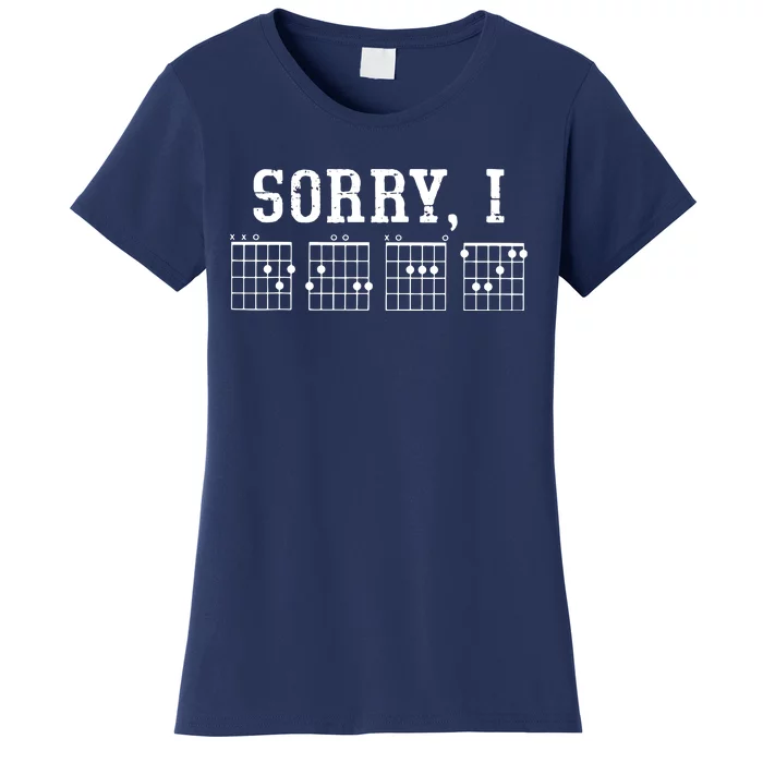 Sorry I DGAF Funny Message Guitar Chords Guitarist Gift Women's T-Shirt