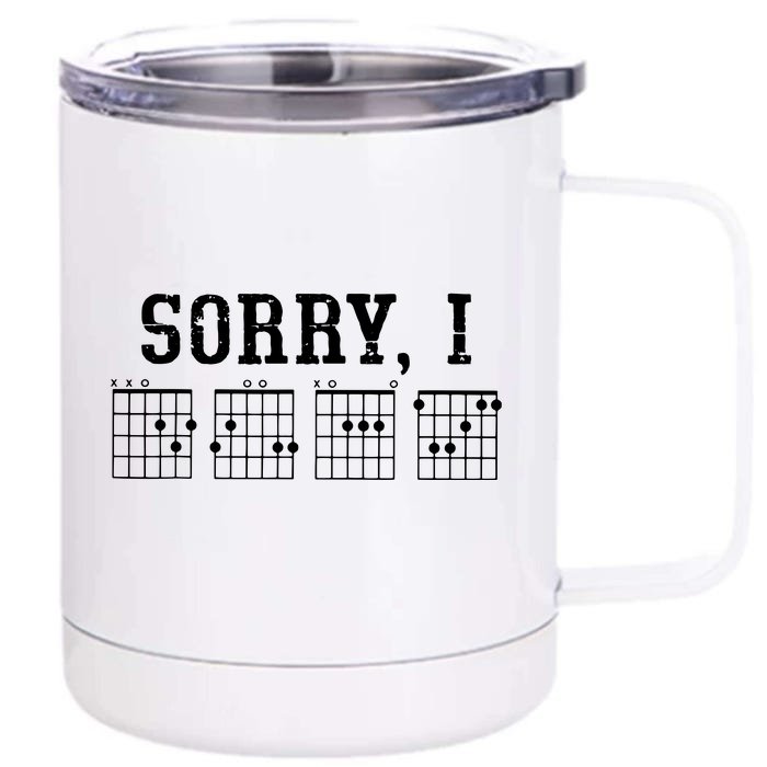 Sorry I DGAF Funny Message Guitar Chords Guitarist Gift Front & Back 12oz Stainless Steel Tumbler Cup