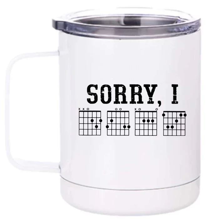 Sorry I DGAF Funny Message Guitar Chords Guitarist Gift Front & Back 12oz Stainless Steel Tumbler Cup