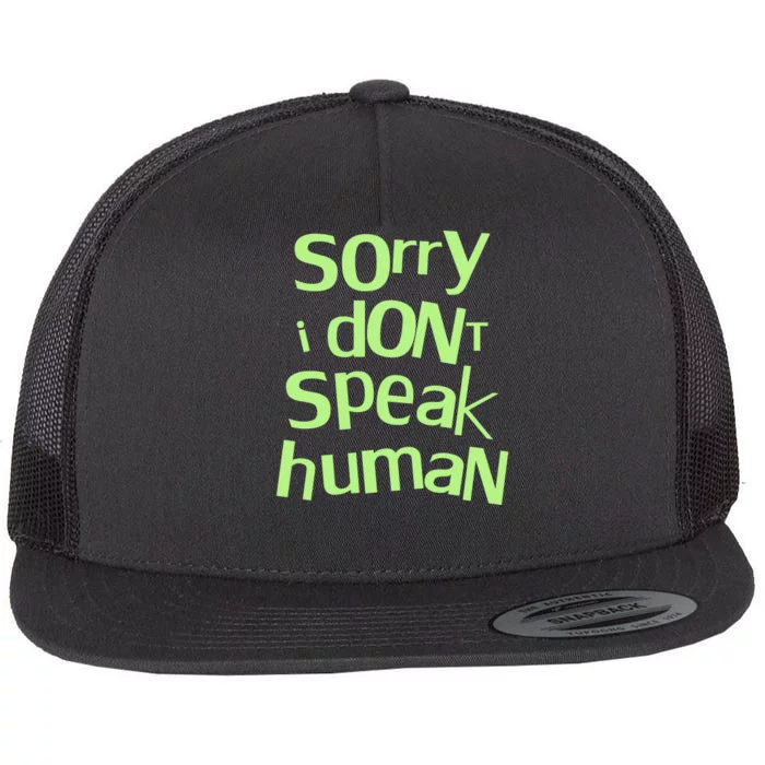 Sorry I DonT Speak Human Flat Bill Trucker Hat