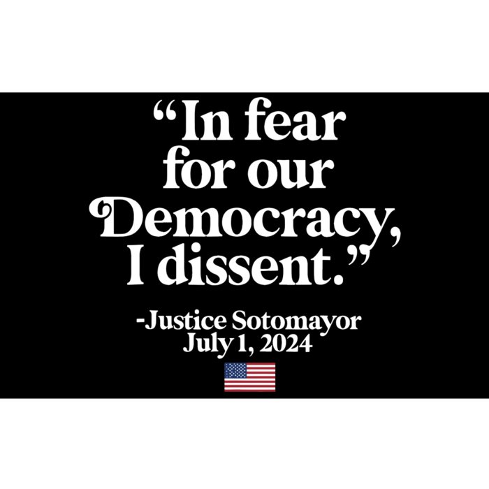 Scotus I Dissent Fear For Our Democracy Justice Sotomayor Bumper Sticker