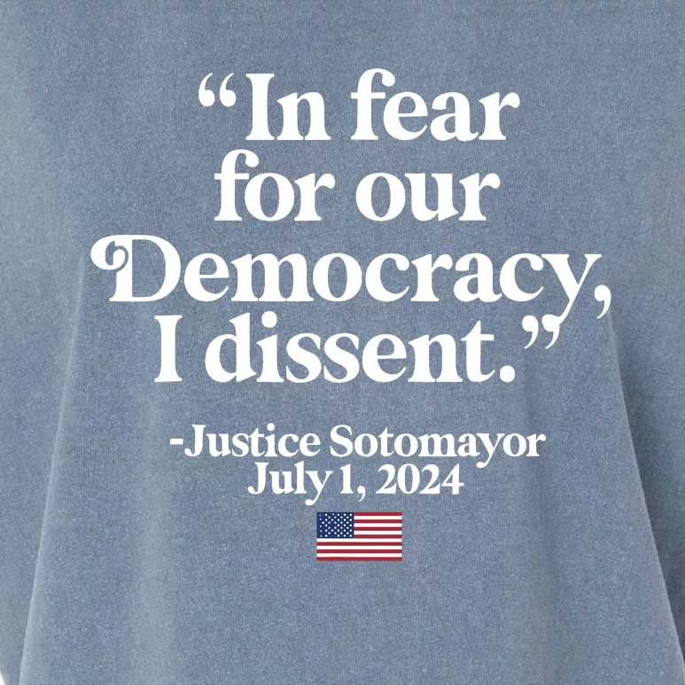 Scotus I Dissent Fear For Our Democracy Justice Sotomayor Garment-Dyed Women's Muscle Tee