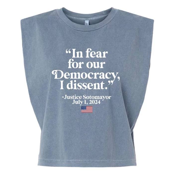 Scotus I Dissent Fear For Our Democracy Justice Sotomayor Garment-Dyed Women's Muscle Tee