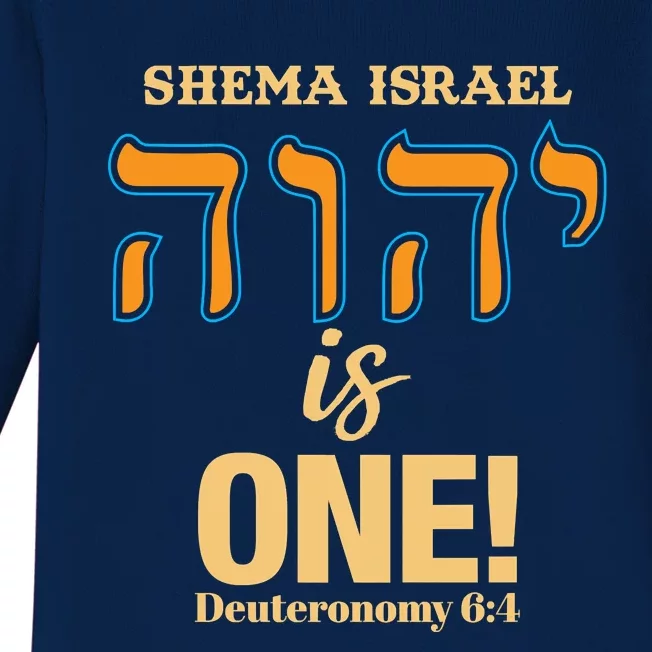 Shema Israel Deuteronomy 64 Baby Long Sleeve Bodysuit