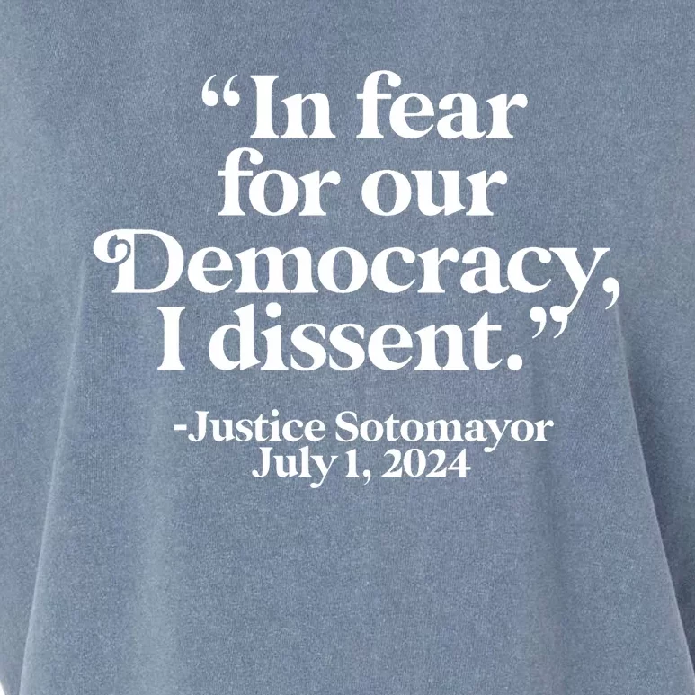 Scotus I Dissent Fear For Our Democracy Justice Sotomayor Garment-Dyed Women's Muscle Tee