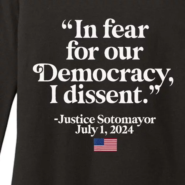 Scotus I Dissent Fear For Our Democracy Justice Sotomayor Womens CVC Long Sleeve Shirt