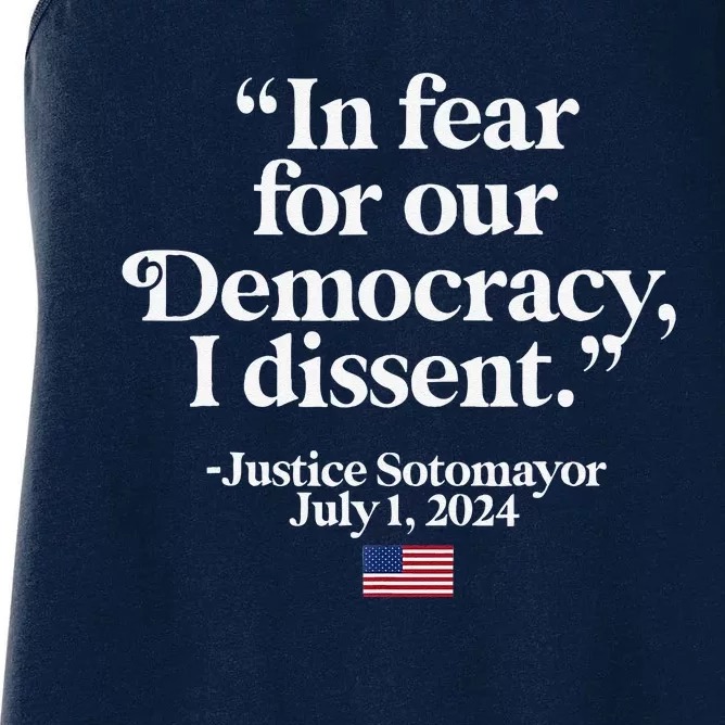 Scotus I Dissent Fear For Our Democracy Justice Sotomayor Women's Racerback Tank