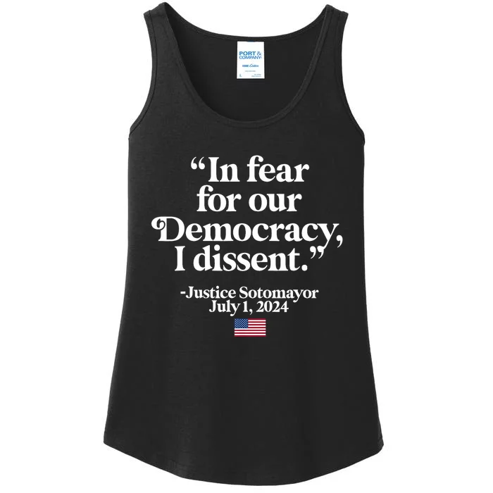 Scotus I Dissent Fear For Our Democracy Gifts Ladies Essential Tank