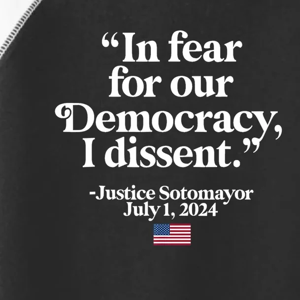 Scotus I Dissent Fear For Our Democracy Gifts Toddler Fine Jersey T-Shirt