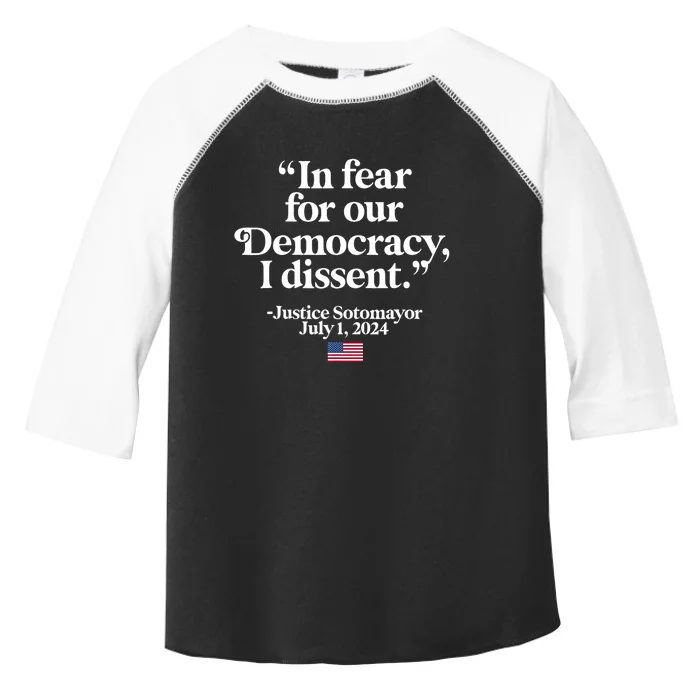 Scotus I Dissent Fear For Our Democracy Gifts Toddler Fine Jersey T-Shirt