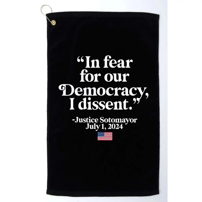 Scotus I Dissent Fear For Our Democracy Gifts Platinum Collection Golf Towel