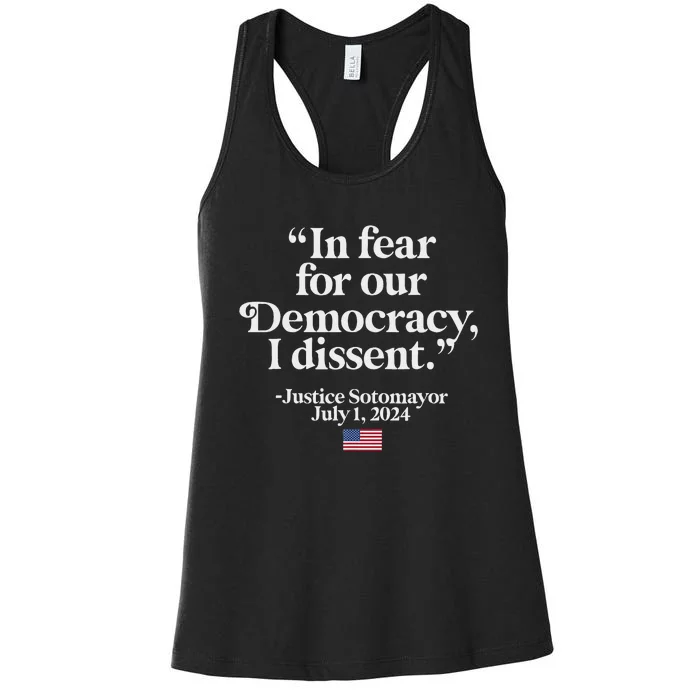 Scotus I Dissent Fear For Our Democracy Gifts Women's Racerback Tank