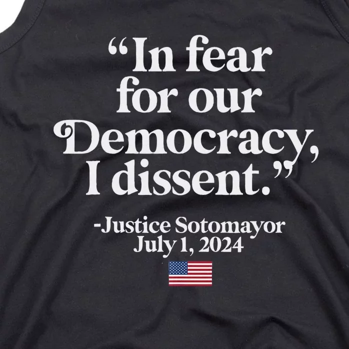 Scotus I Dissent Fear For Our Democracy Gifts Tank Top