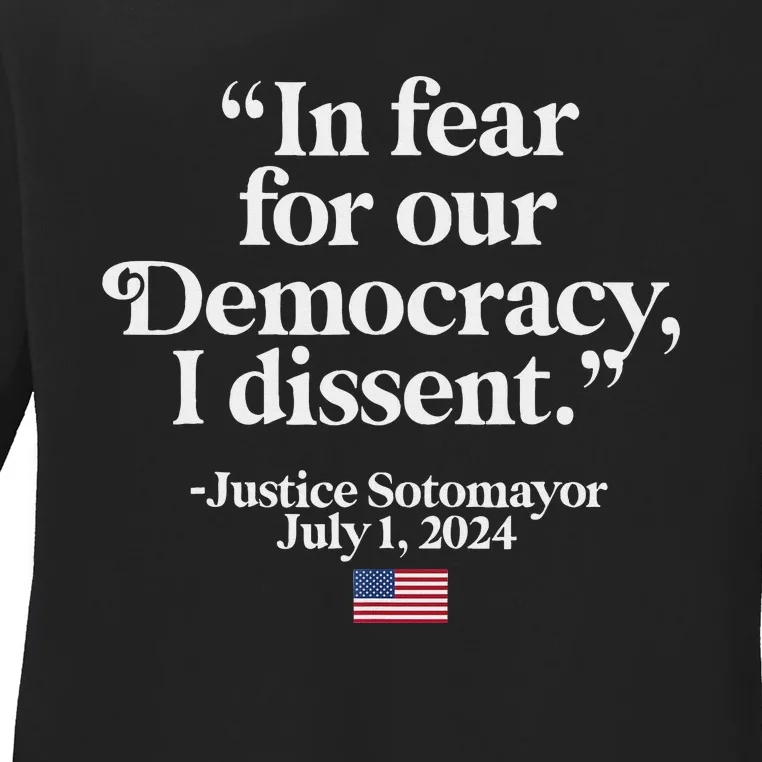 Scotus I Dissent Fear For Our Democracy Gifts Ladies Long Sleeve Shirt