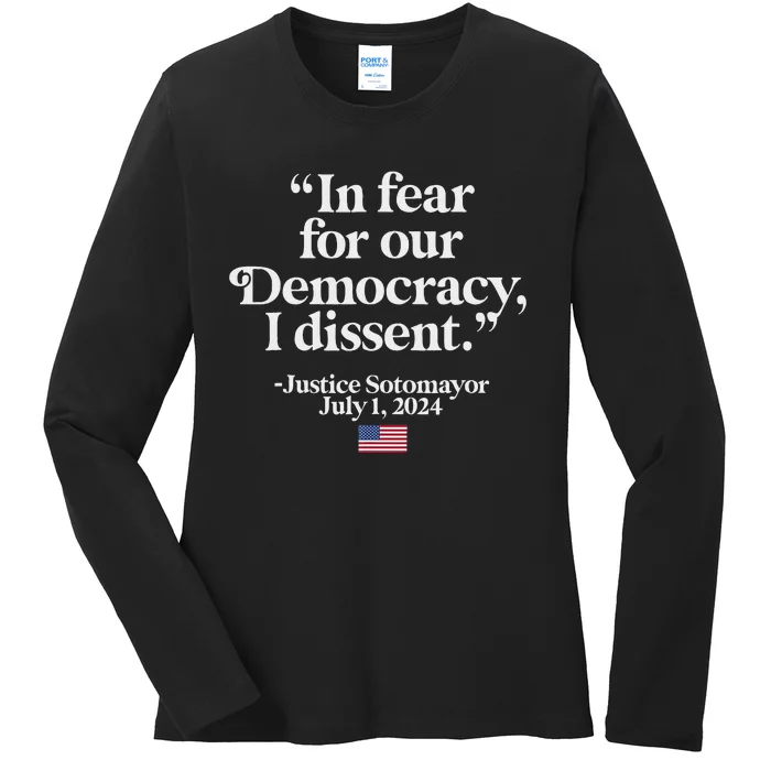 Scotus I Dissent Fear For Our Democracy Gifts Ladies Long Sleeve Shirt