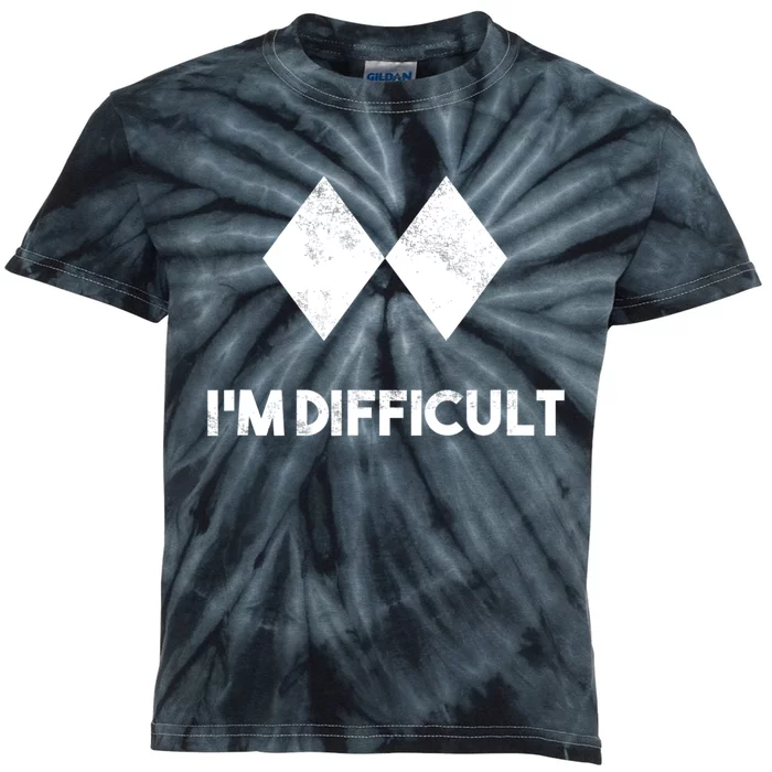 Ski I'm Difficult Funny Gift Skiing Lovers Skiers Snowboard Snowboarder Gift Kids Tie-Dye T-Shirt