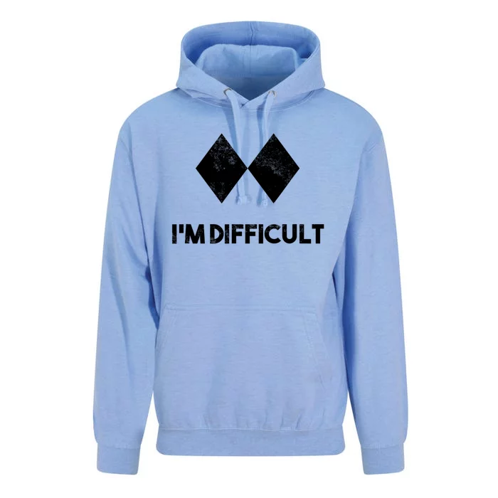 Ski I'm Difficult Funny Gift Skiing Lovers Skiers Snowboard Snowboarder Gift Unisex Surf Hoodie