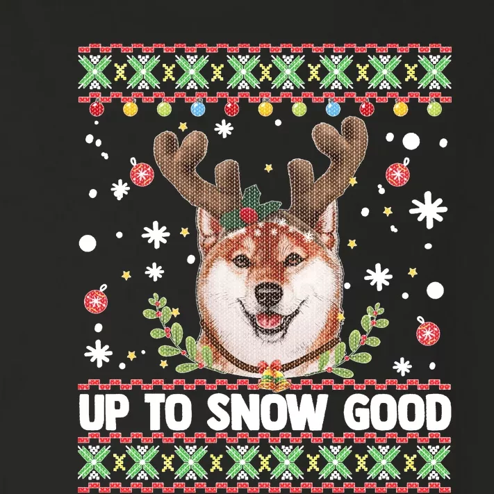 Shiba Inu Dog Reindeer Ugly Christmas Sweater Toddler Long Sleeve Shirt