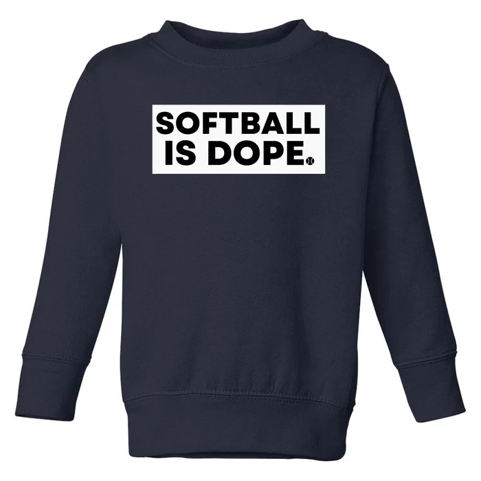 Softball Is Dope Toddler Sweatshirt