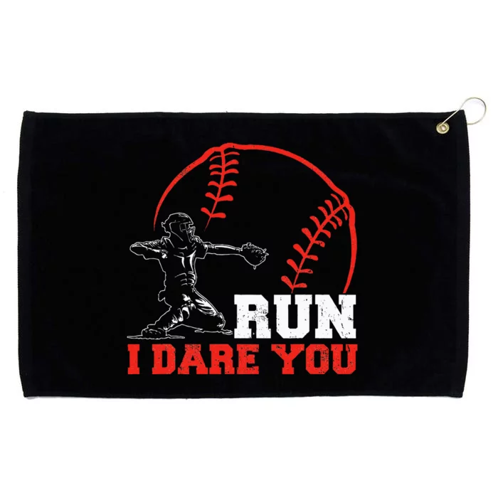 Steal I Dare You Baseball Catcher Baseball Player Grommeted Golf Towel