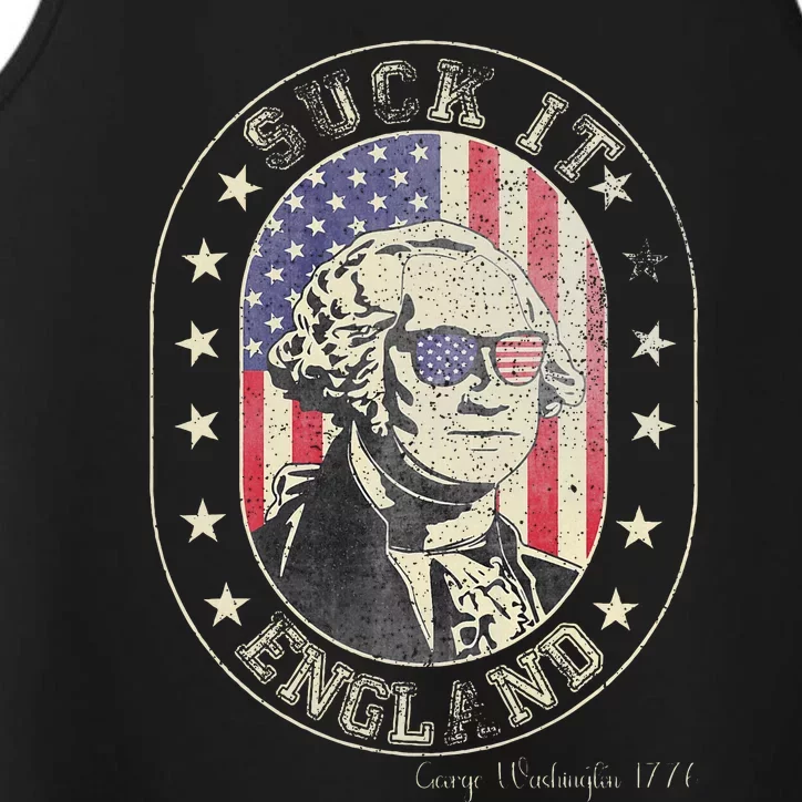 Suck It England George Washington 1776 Usa Funny Performance Tank