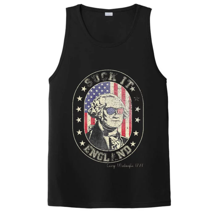 Suck It England George Washington 1776 Usa Funny Performance Tank