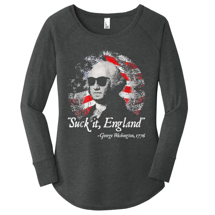 Suck It England Funny 4th Of July George Washington 1776 Women's Perfect Tri Tunic Long Sleeve Shirt