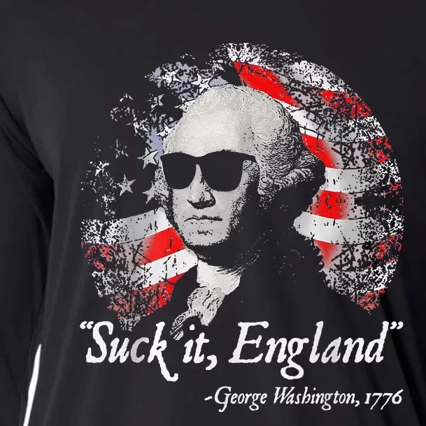 Suck It England Funny 4th Of July George Washington 1776 Cooling Performance Long Sleeve Crew