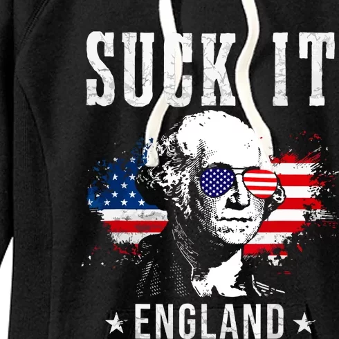 Suck It England Funny 4th Of July George Washington 1776 Women's Fleece Hoodie