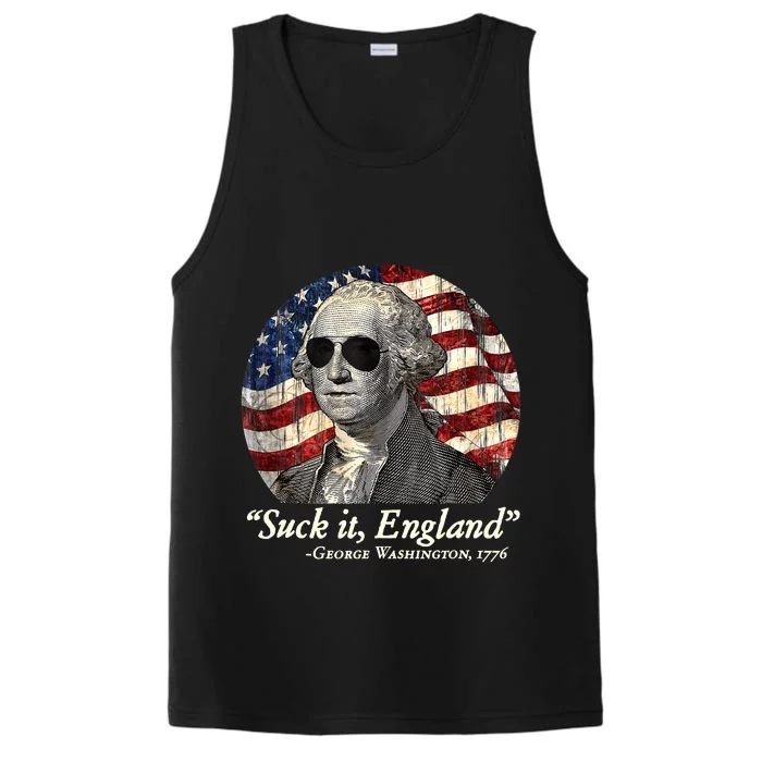 Suck It England Funny 4th Of July George Washington 1776 Performance Tank