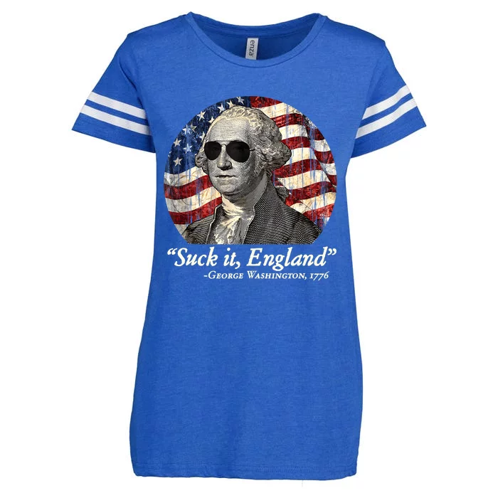 Suck It England Funny 4th Of July George Washington 1776 Enza Ladies Jersey Football T-Shirt