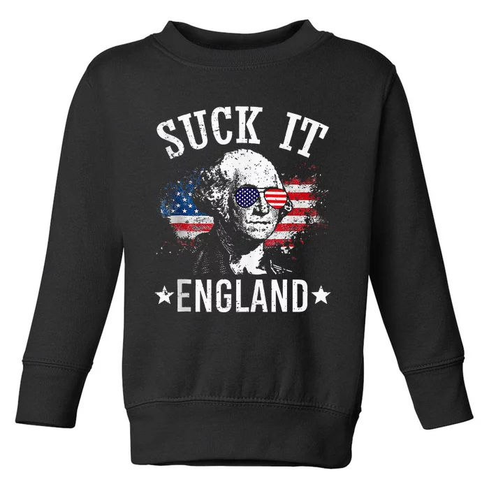 Suck It England Funny 4th Of July George Washington 1776 Toddler Sweatshirt