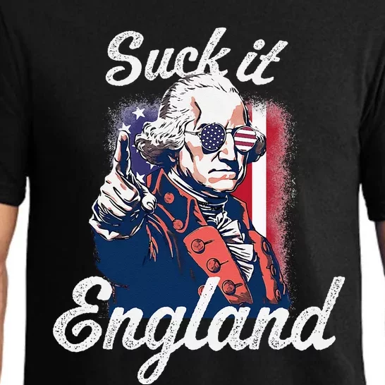 Suck It England Funny George Washington USA Flag 4th of July Pajama Set