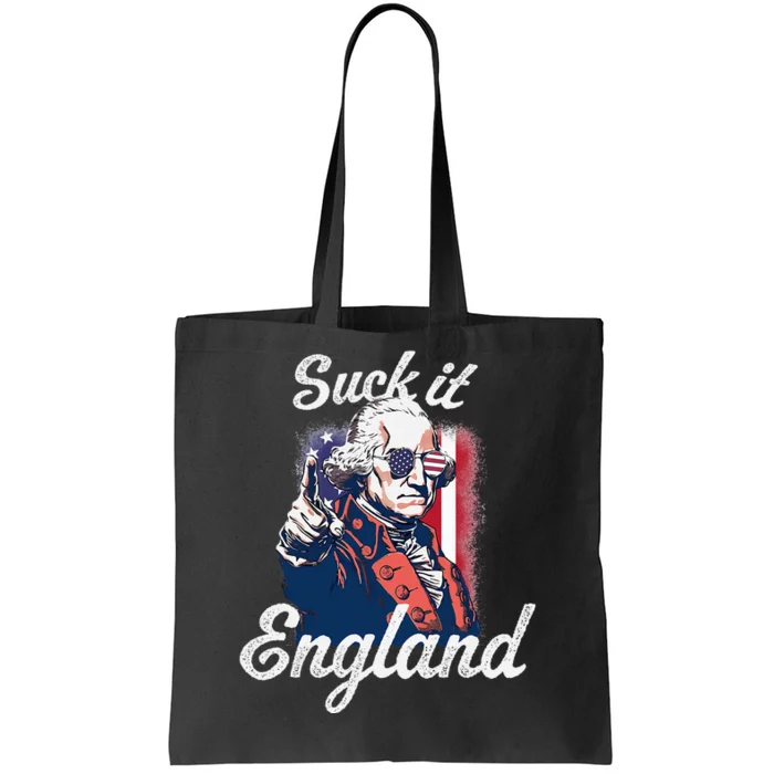 Suck It England Funny George Washington USA Flag 4th of July Tote Bag