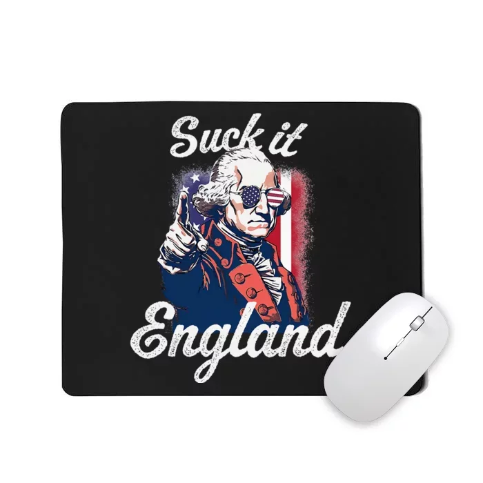 Suck It England Funny George Washington USA Flag 4th of July Mousepad