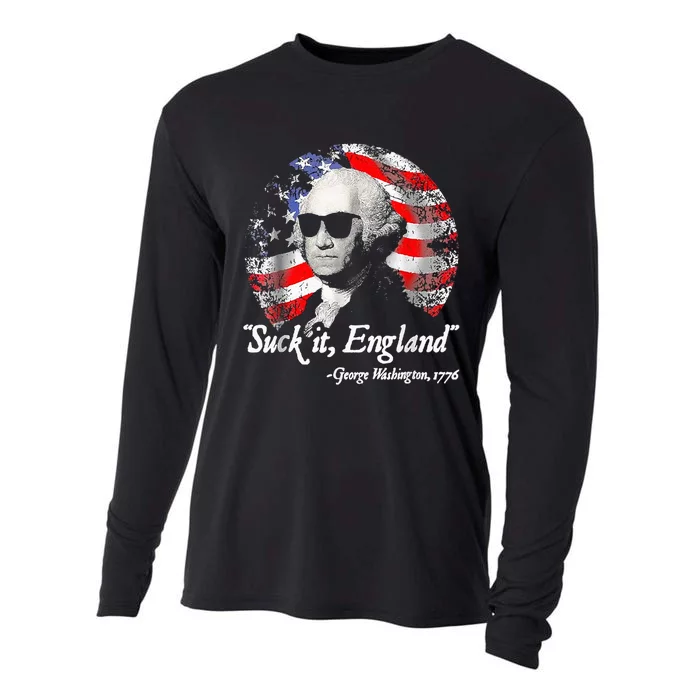 Suck It England Funny 4th Of July George Washington Cooling Performance Long Sleeve Crew