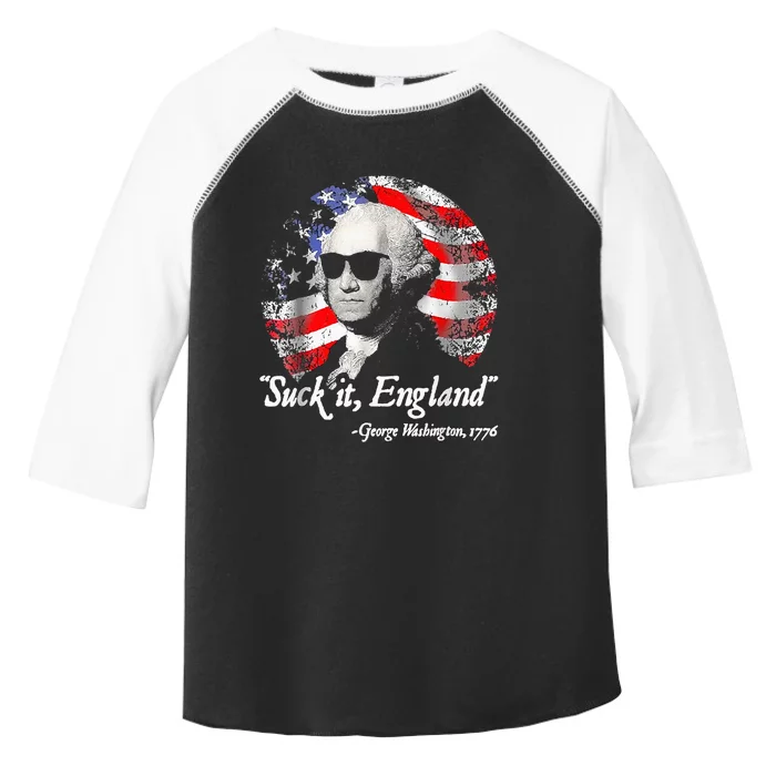 Suck It England Funny 4th Of July George Washington Toddler Fine Jersey T-Shirt