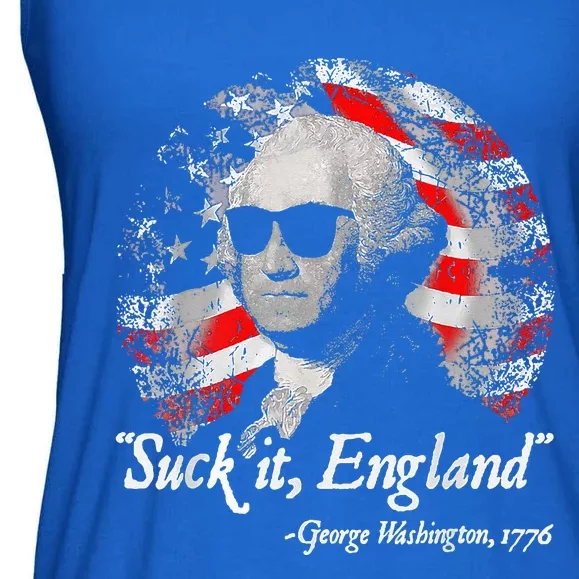 Suck It England Funny 4th of July George Washington 1776 Ladies Essential Flowy Tank