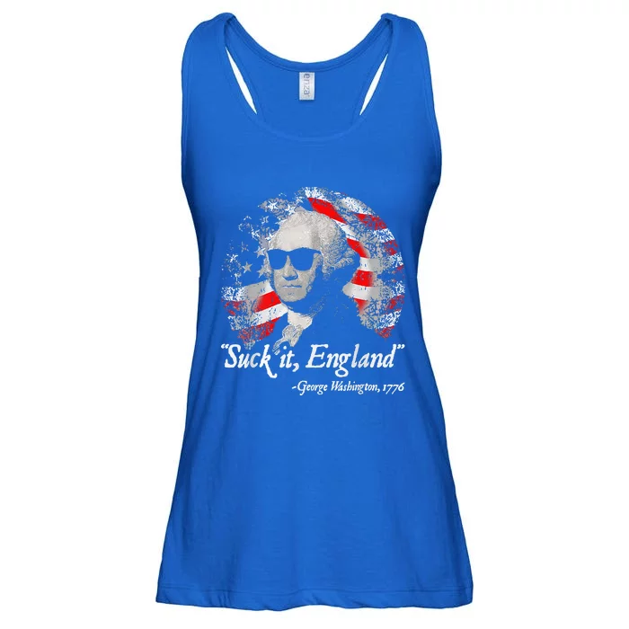 Suck It England Funny 4th of July George Washington 1776 Ladies Essential Flowy Tank