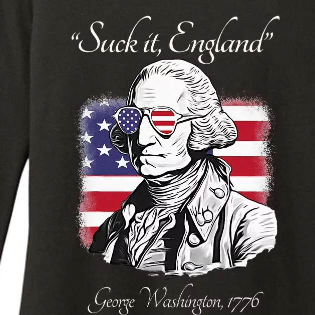 Suck It England Funny George Washington USA Flag 4th Of July Womens CVC Long Sleeve Shirt