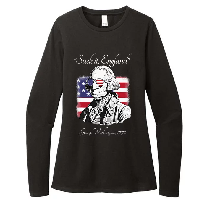 Suck It England Funny George Washington USA Flag 4th Of July Womens CVC Long Sleeve Shirt