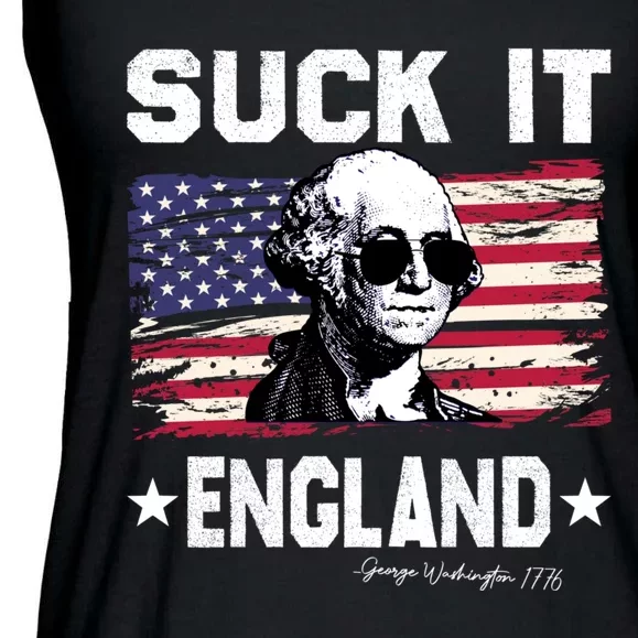 Suck It England Funny 4th Of July George Washington 1776 Ladies Essential Flowy Tank