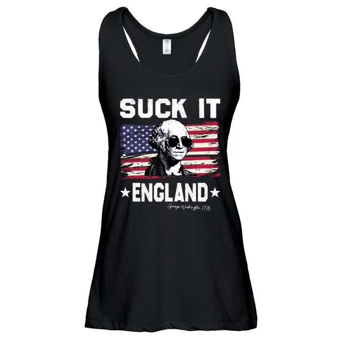 Suck It England Funny 4th Of July George Washington 1776 Ladies Essential Flowy Tank