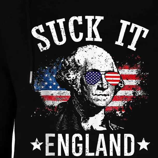 Suck It England Funny 4th Of July George Washington 1776 Womens Funnel Neck Pullover Hood